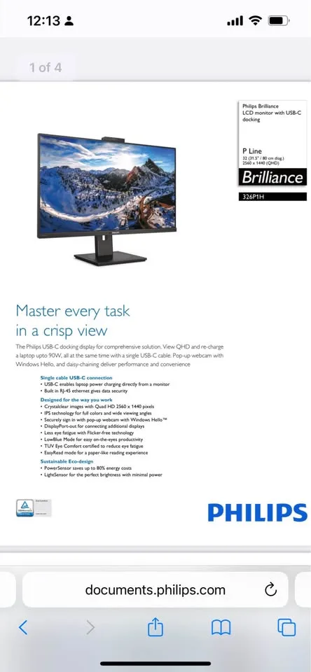 Philips P Line 326P1H/00 31.5" Quad HD Monitor image indicator(5)