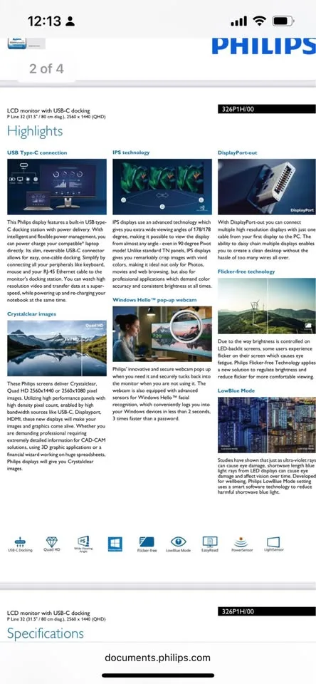 Philips P Line 326P1H/00 31.5" Quad HD Monitor image indicator(6)