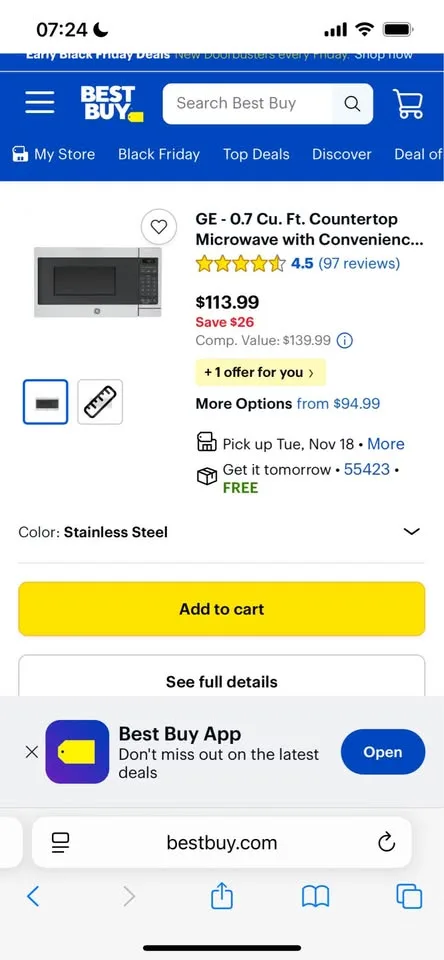 Small countertop Microwave GE - 0.7 Cu image indicator(7)