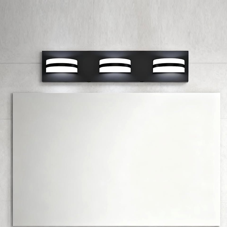 19-inch 3-Light LED Vanity Light, Dimmable, Black
