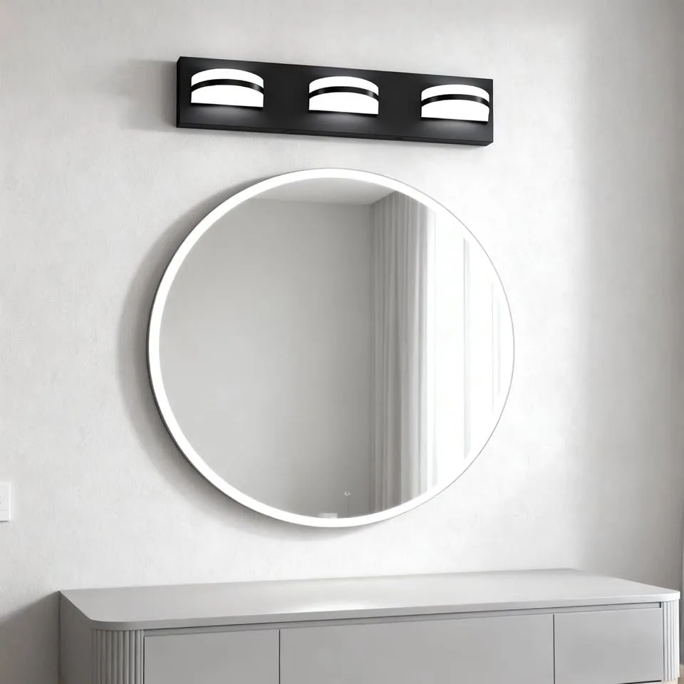 19-inch 3-Light LED Vanity Light, Dimmable, Black image indicator(7)