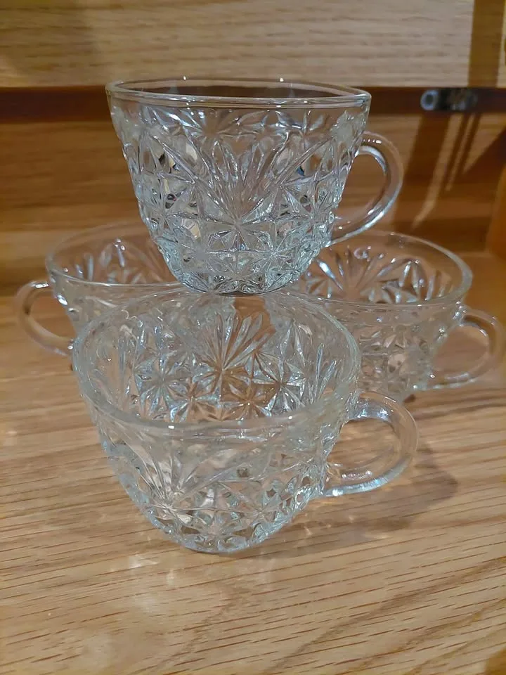 Set of 7 Glass Teacups