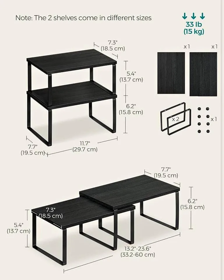SONGMICS Cabinet Organizer Shelf Set – Brand New (Set of 4) thumbnail