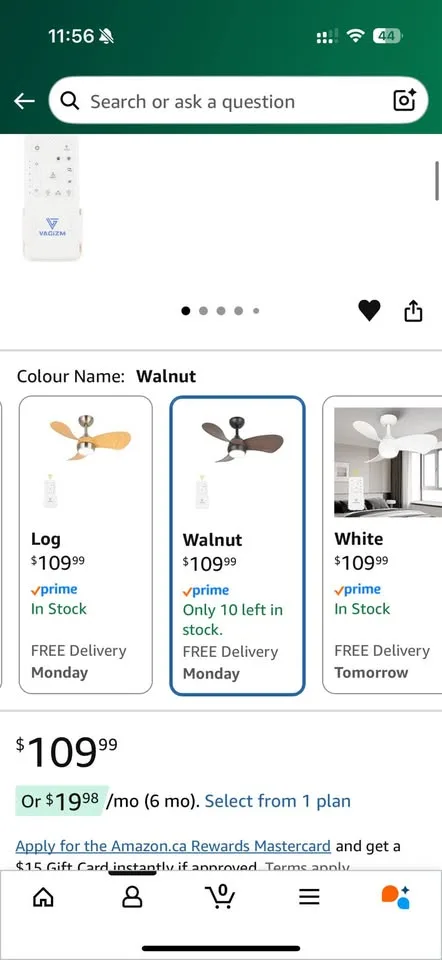 Brand New FANSHAIN 30-Inch Ceiling Fan with Light image indicator(5)