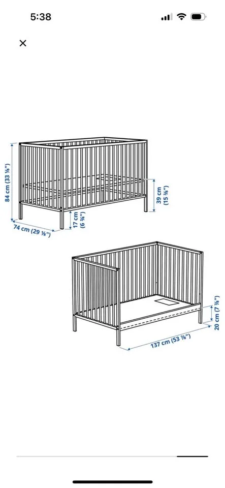 IKEA Sniglar crib with IKEA mattress image indicator(3)