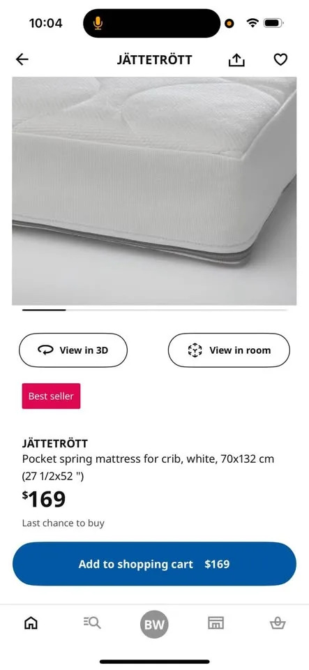 IKEA Sniglar crib with IKEA mattress image indicator(6)