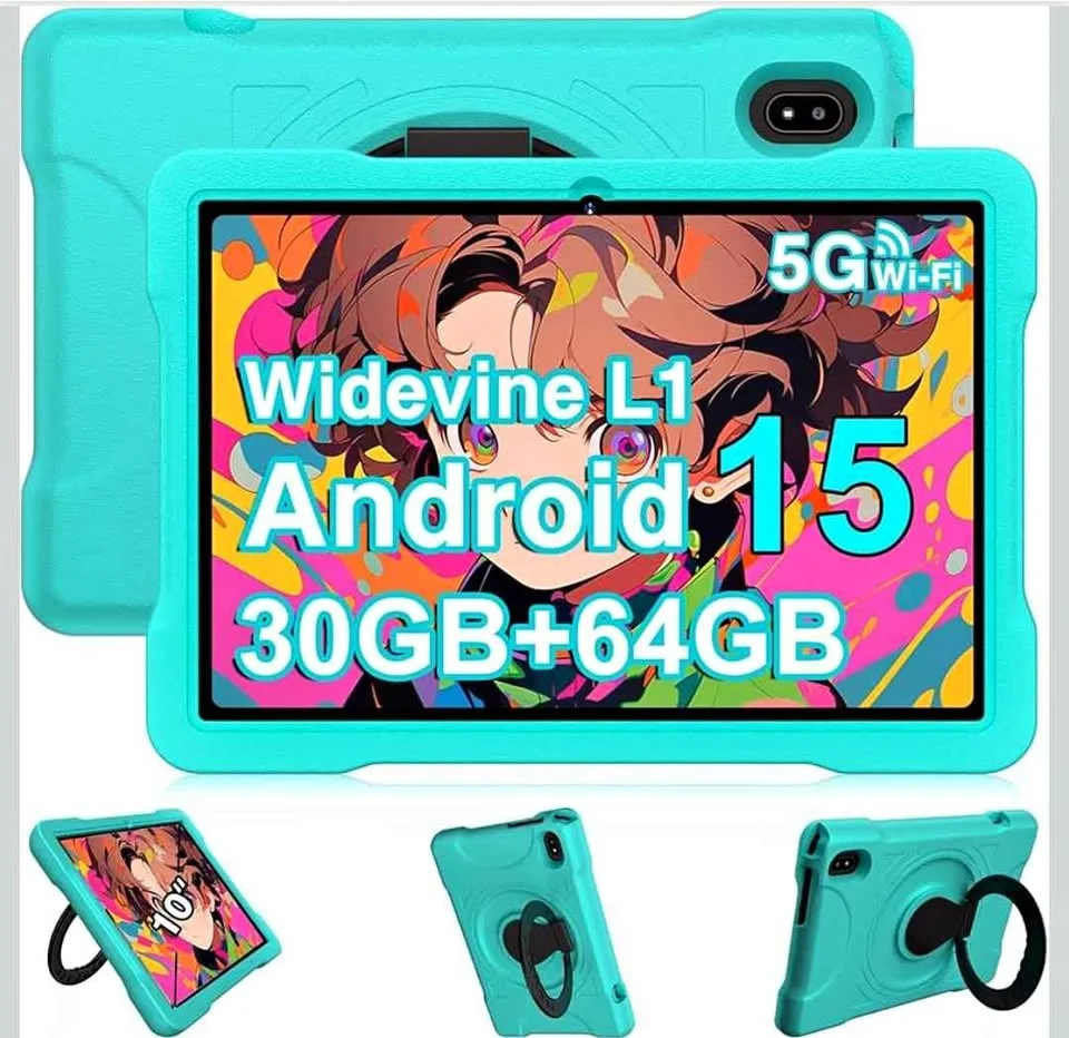 Android 15 Kids Tablet 10 Inch 30GB RAM 64GB ROM - New