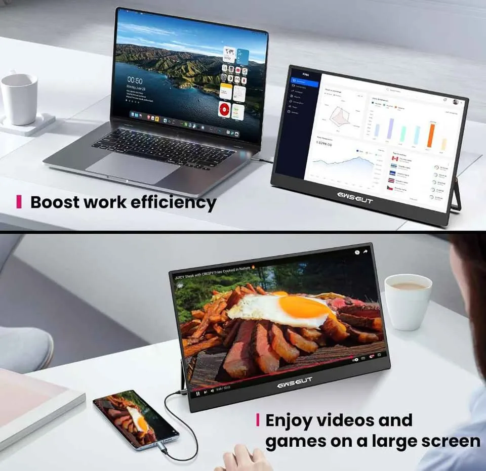 Portable Monitor, 15.6-Inch Touch Screen - Brand New image indicator(8)