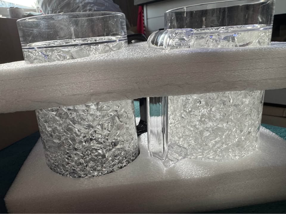 Double Wall Gel Frosty Freezer Ice Mugs Clear 16oz Set of 2 - photo 2