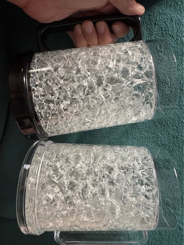 Double Wall Gel Frosty Freezer Ice Mugs Clear 16oz Set of 2 - photo 3