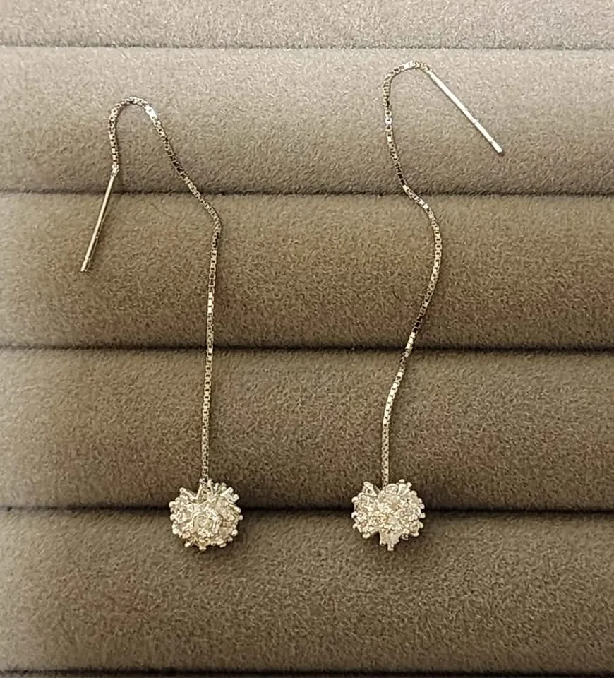 New 24K white gold plated Threader Earrings image indicator(2)