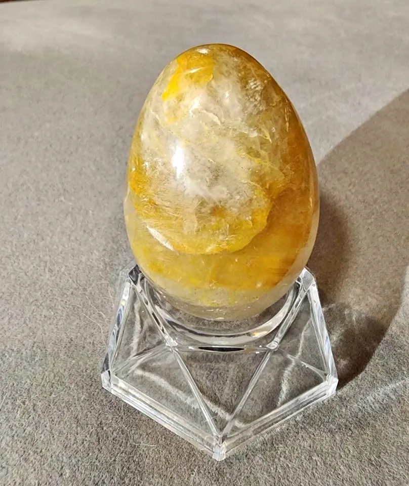 Natural Yellow Hematoid Quartz Egg