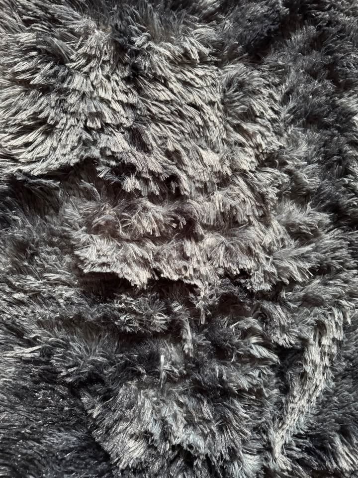 Runner Rug for Bedroom Black Grey 2x8ft Fluffy Area Rug - photo 2