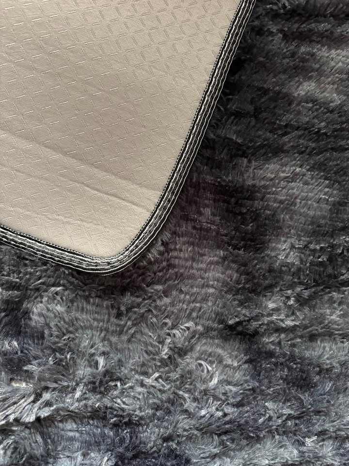 Runner Rug for Bedroom Black Grey 2x8ft Fluffy Area Rug - photo 3