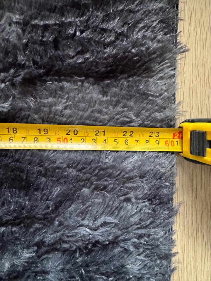 Runner Rug for Bedroom Black Grey 2x8ft Fluffy Area Rug - photo 4