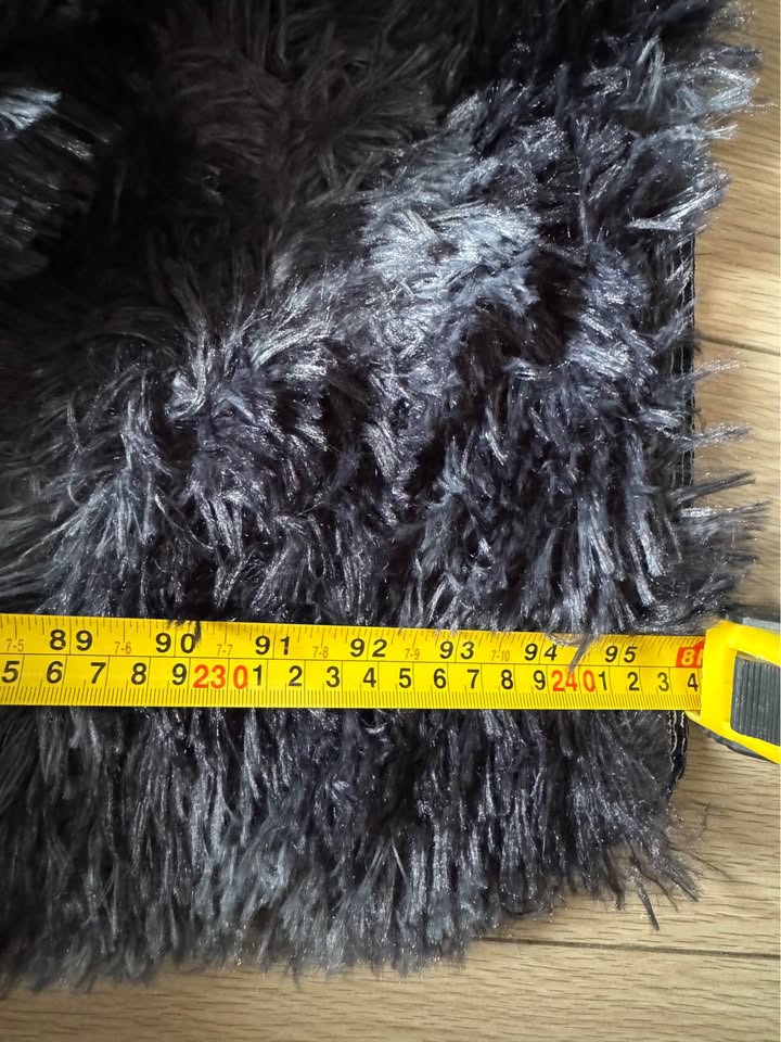 Runner Rug for Bedroom Black Grey 2x8ft Fluffy Area Rug - photo 5