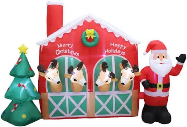 Christmas blow up reindeer farm decoration - photo 2