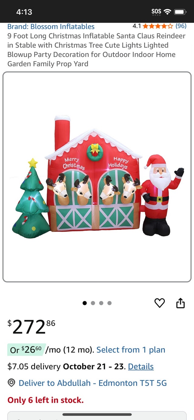 Christmas blow up reindeer farm decoration - photo 3
