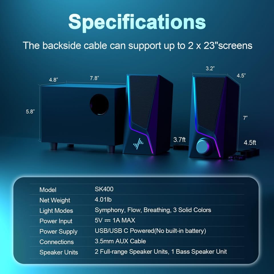 2.1 Channel Computer Speakers with Subwoofer - photo 3