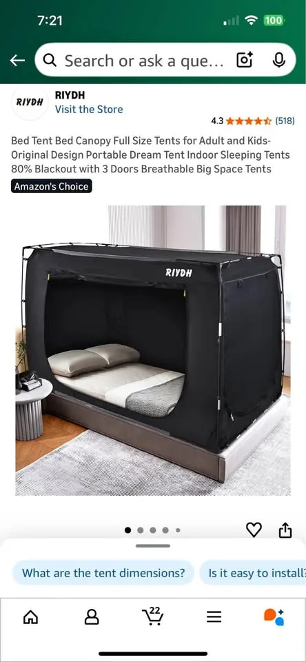 Bed Tent - Full Size Tents for Adults & Kids - Original Design thumbnail