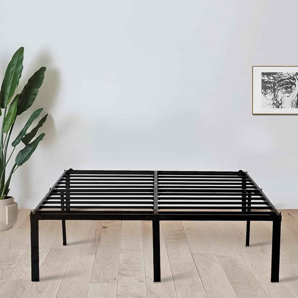 Metal Bed Frame King - Black, 18 Inch