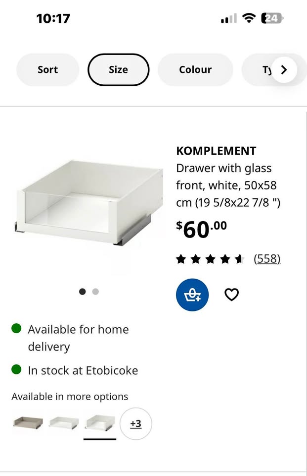 KOMPLEMENT Drawer with Glass Front 50x58 cm