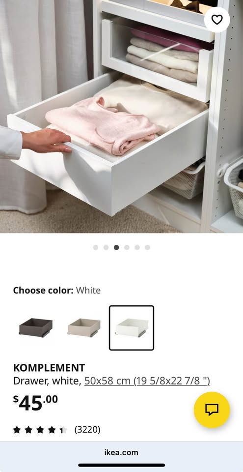 KOMPLEMENT Drawer, white, 50x58 cm (19 5/8x22 7/8 ") - photo 2