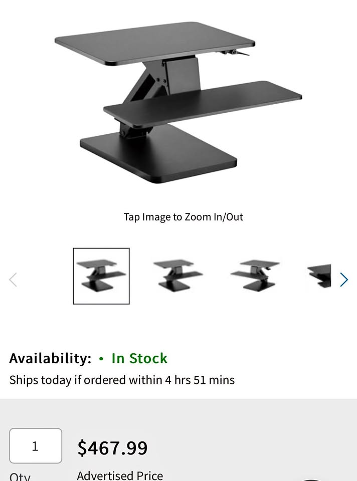 Adjustable standing desk converter - photo 2