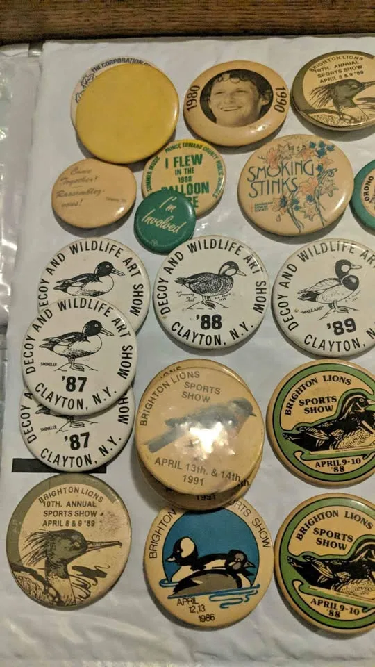 Vintage pinback buttons 80s Brighton etc