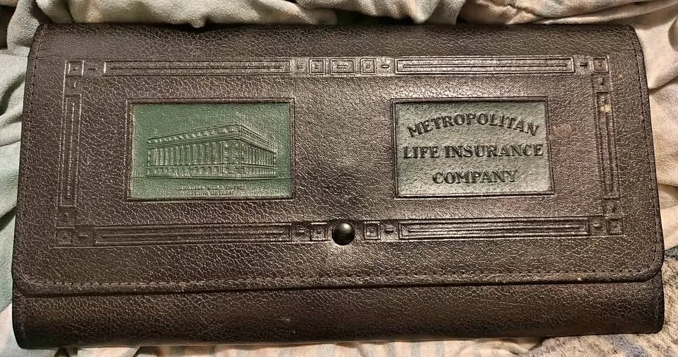 Vintage metropolitan insurance company blank estate book