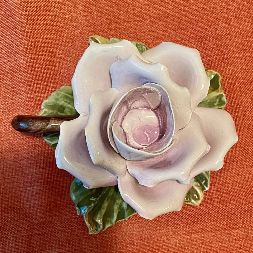 🇮🇹Italian Candle Holder - Ceramic Purple Rose image indicator(4)