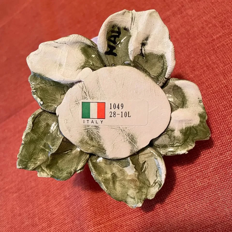 🇮🇹Italian Candle Holder - Ceramic Purple Rose image indicator(5)