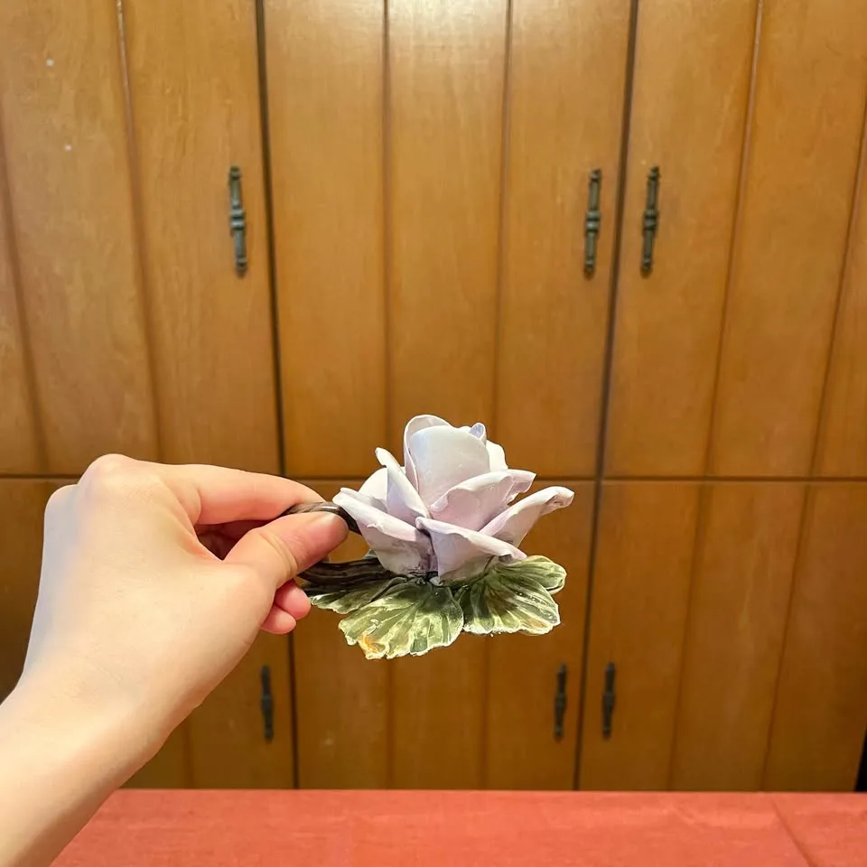 🇮🇹Italian Candle Holder - Ceramic Purple Rose image indicator(7)