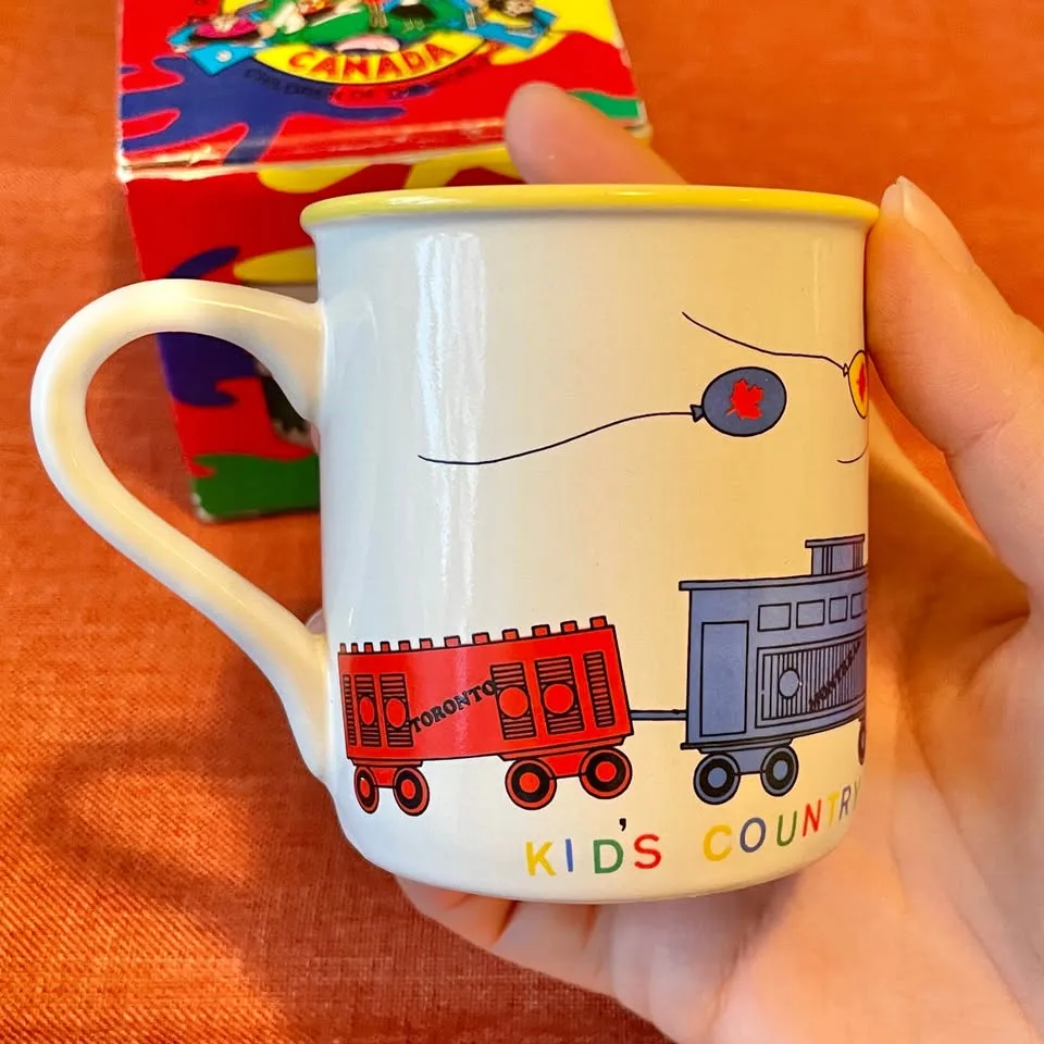 🇨🇦NEW✨Vintage Kids Country Canada Child’s Train Mug image indicator(3)