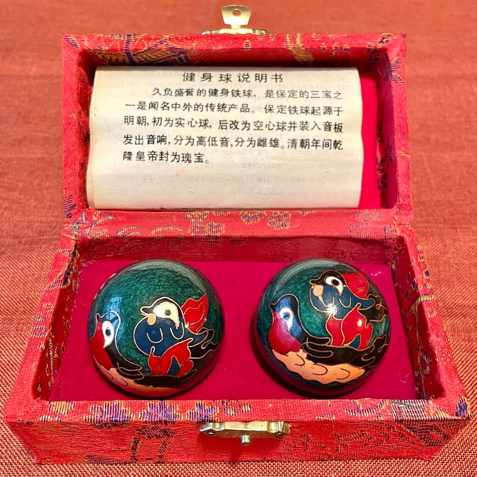 Vintage✨Chinese Decorative Baoding Balls in Red Box
