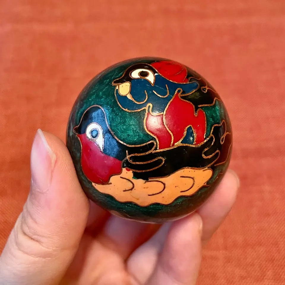Vintage✨Chinese Decorative Baoding Balls in Red Box image indicator(4)