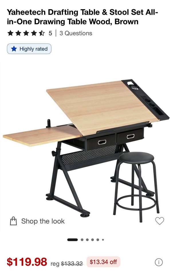 Adjustable Drawing / Drafting Table — STOOL NOT INCLUDED