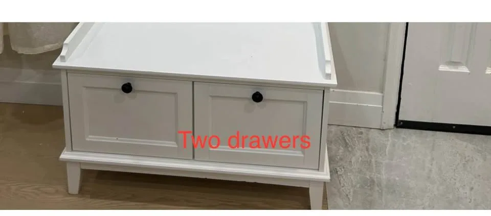 Entryway Bench and Coat Rack with 4 Hooks, 2 Drawers with mirror image indicator(4)