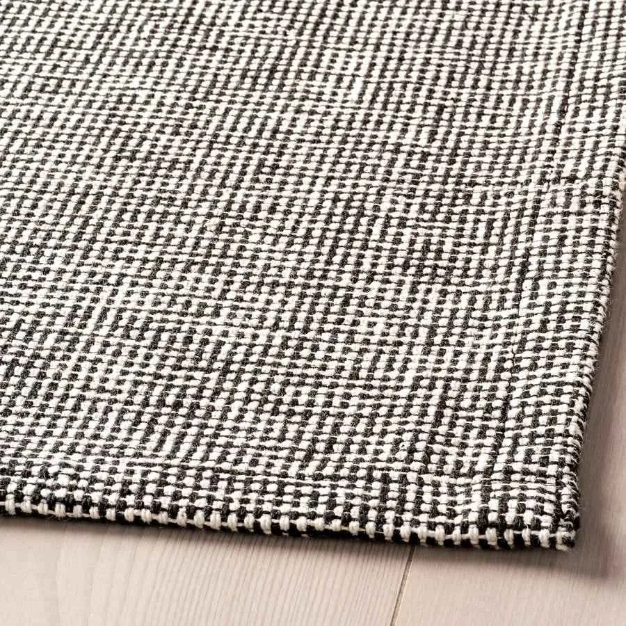 IKEA Tiphede 2'7"×4'11" Flatwoven Black/Natural Rug *NEW* image indicator(4)