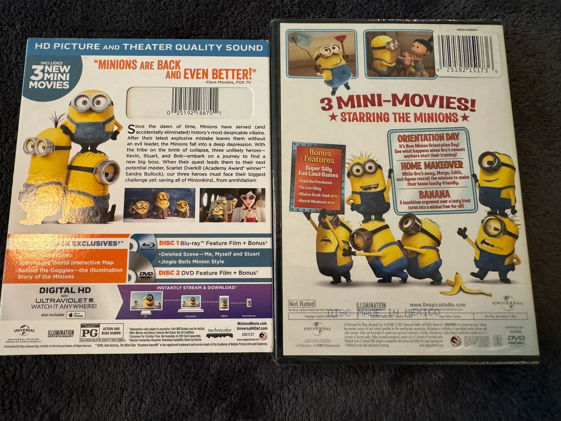 NEW Minions - 6 Mini Movies on Blu-ray/DVD