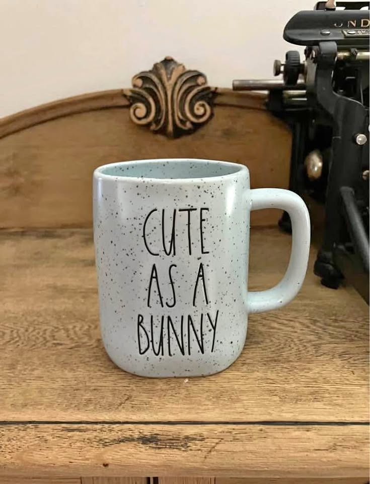 Rae Dunn Easter Cute as a Bunny Speckled Mug