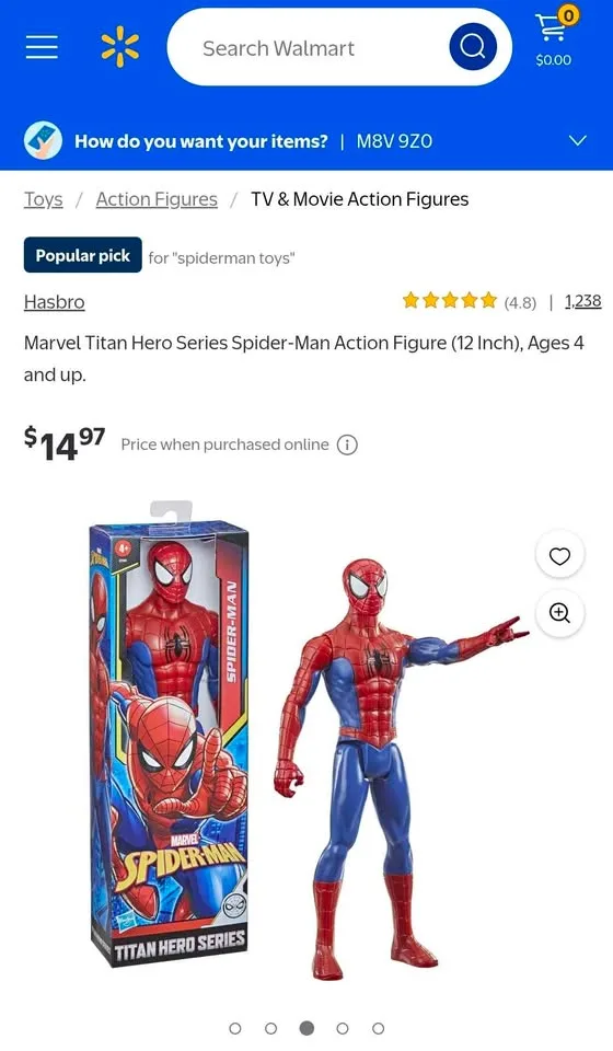 Marvel Titan Hero Series Spider-Man Action Figure (12 Inch) image indicator(8)