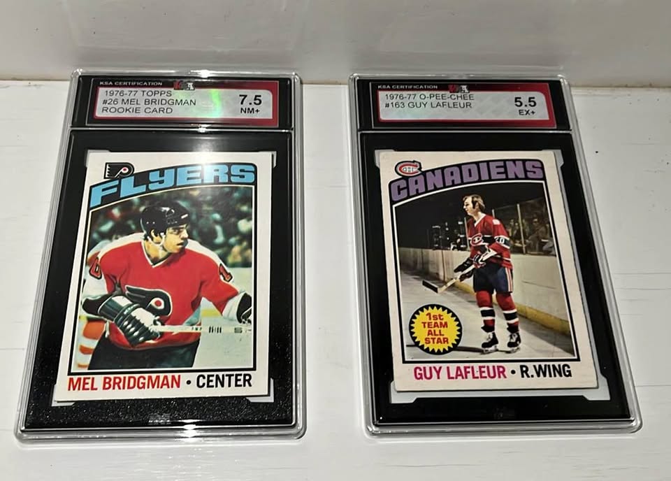 Vintage 1976 Graded Hockey Cards – Lafleur & Bridgman Rookie!