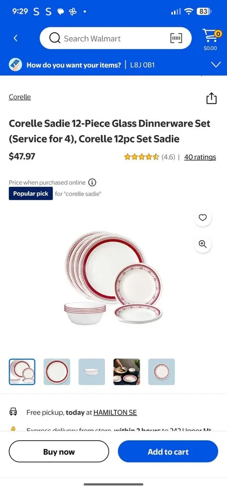 Corelle Sadie 12-Piece Dinnerware Set + Salt & Pepper image indicator(5)