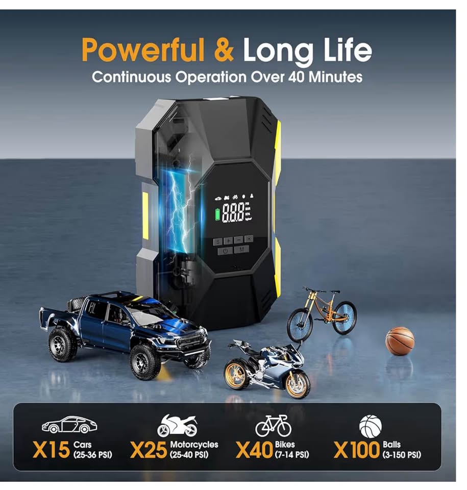 Tire Inflator Portable Air Compressor - photo 3