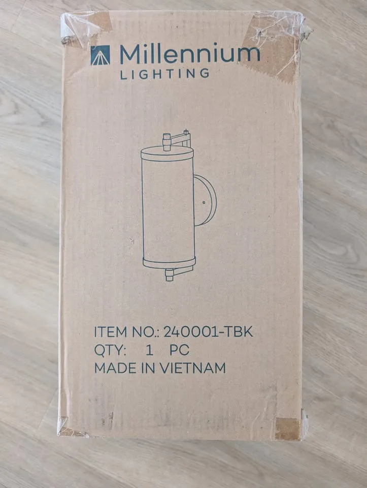 New in Box Millennium Outdoor Wall Light Sconce (Black) image indicator(4)