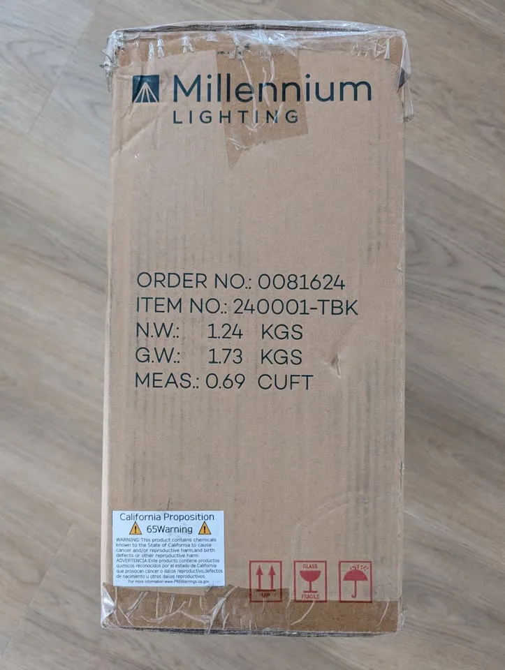 New in Box Millennium Outdoor Wall Light Sconce (Black) image indicator(5)