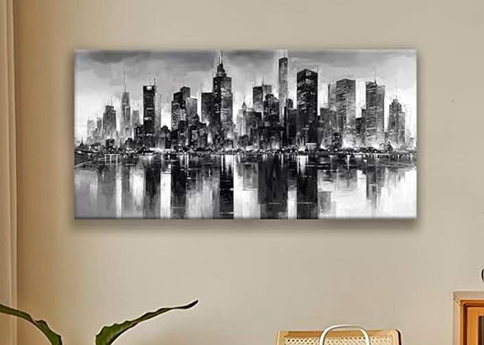 City View Canvas Wall Art 20x40 inches