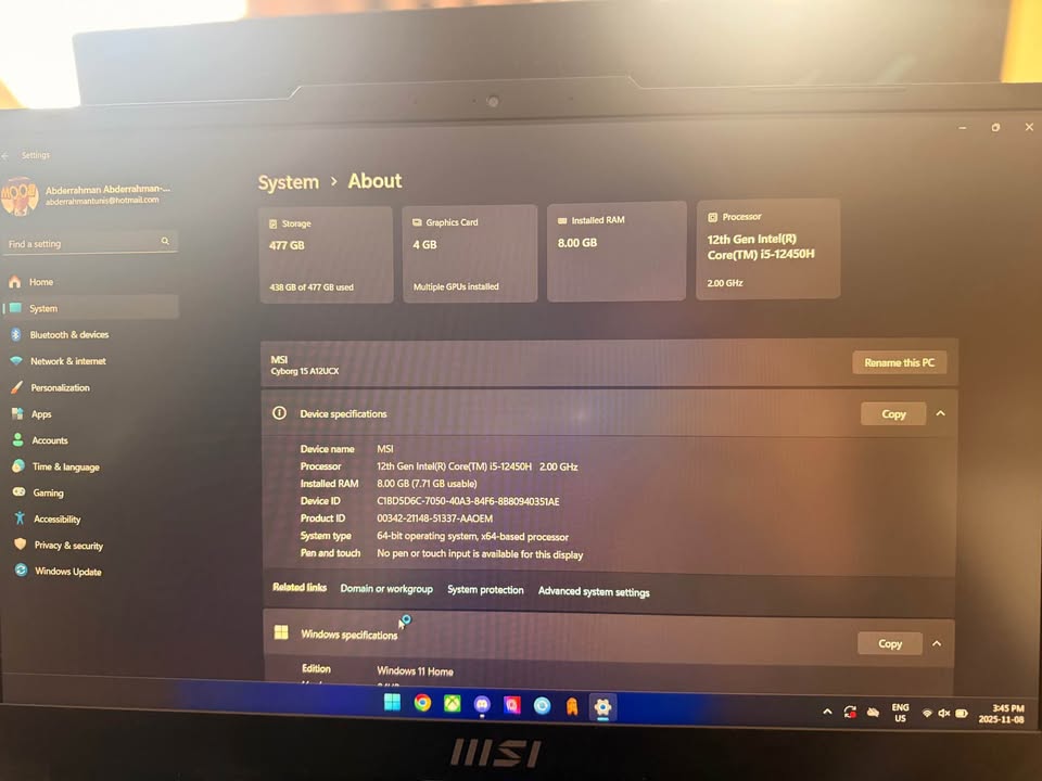 Msi cyborg 15 A12U - photo 3