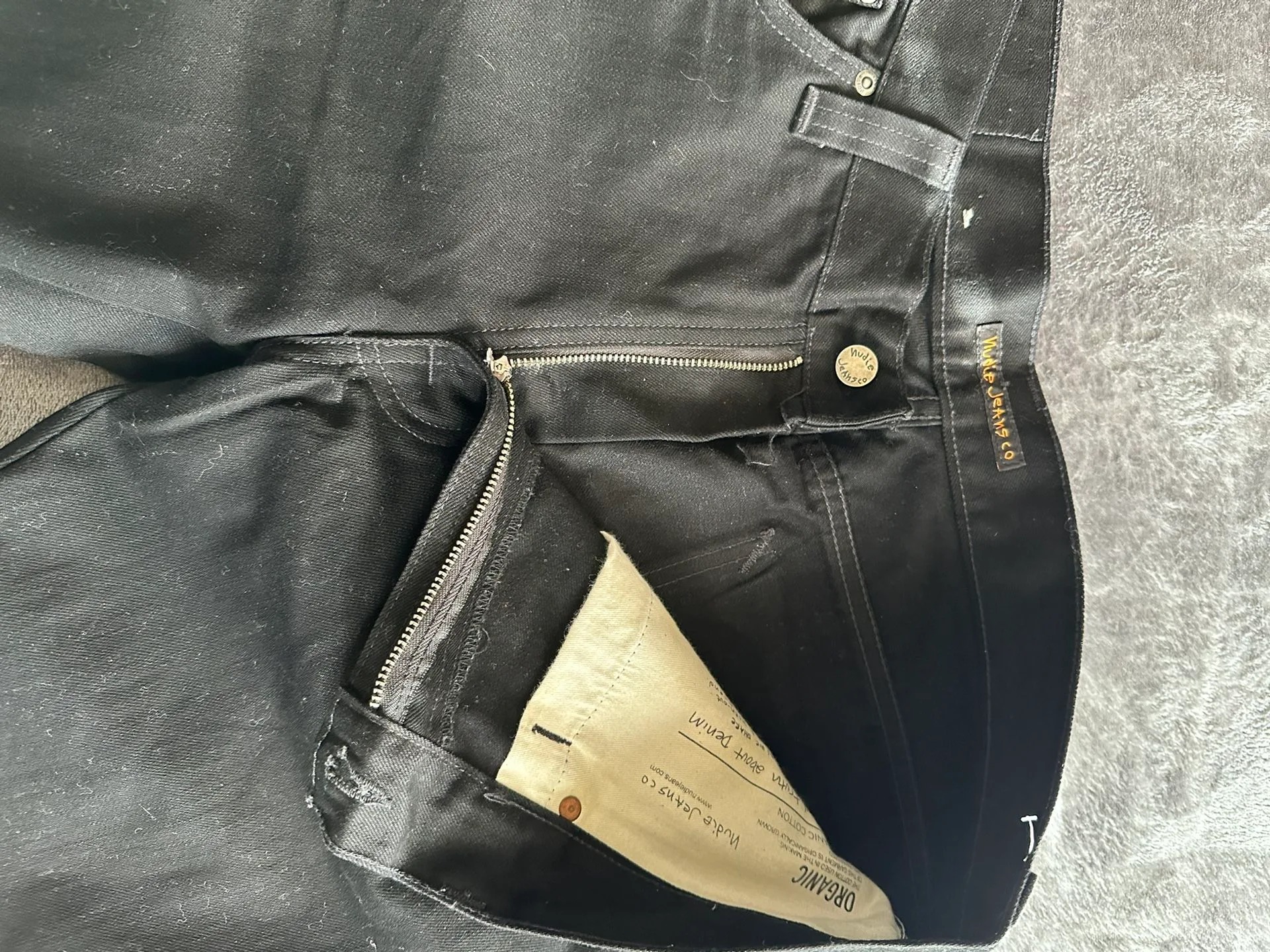 Nudie Jeans Black Tapered Jeans Size 34 image indicator(8)